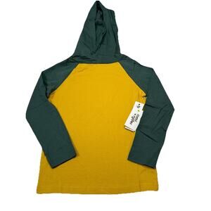 Rumi + Ryder Boys Colorblock Yellow Green Long Sleeve Hooded T-Shirt Size 2T NEW